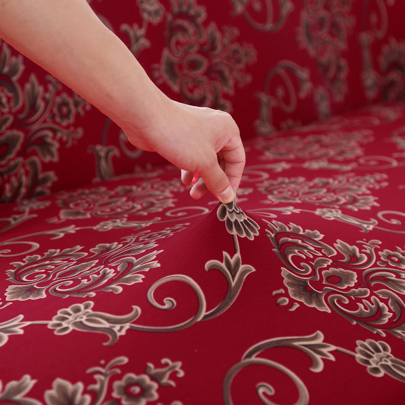 Bohemian Retro Red With Brown & White Patterns Couch Cover