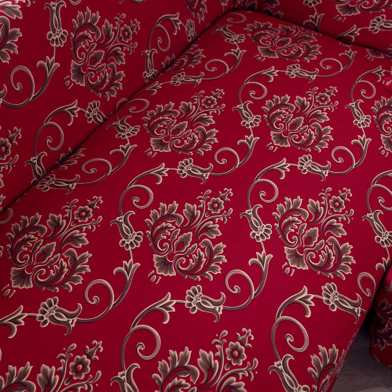 Bohemian Retro Red With Brown & White Patterns Couch Cover