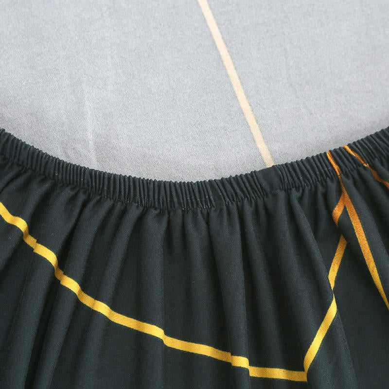 Dark Green With Orange/Yellow Lines Couch Cover