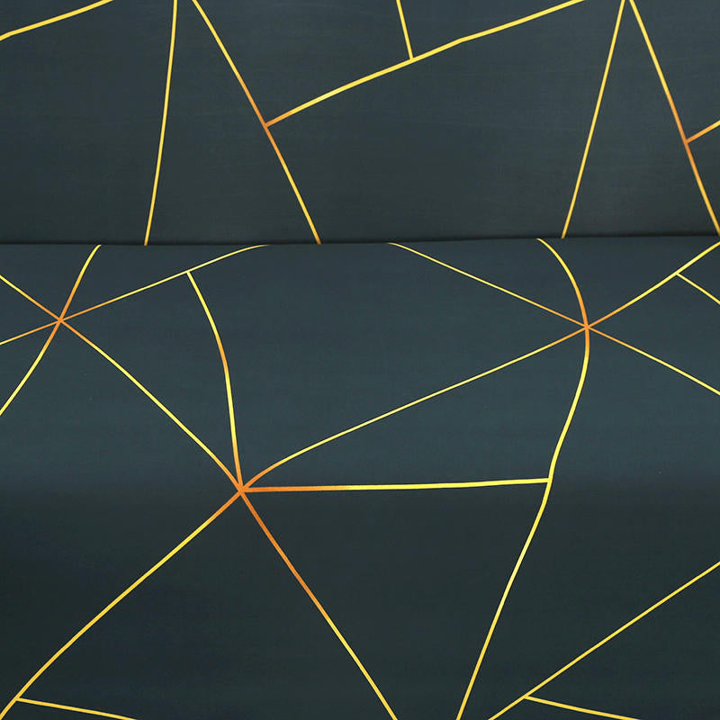 Dark Green With Orange/Yellow Lines Couch Cover