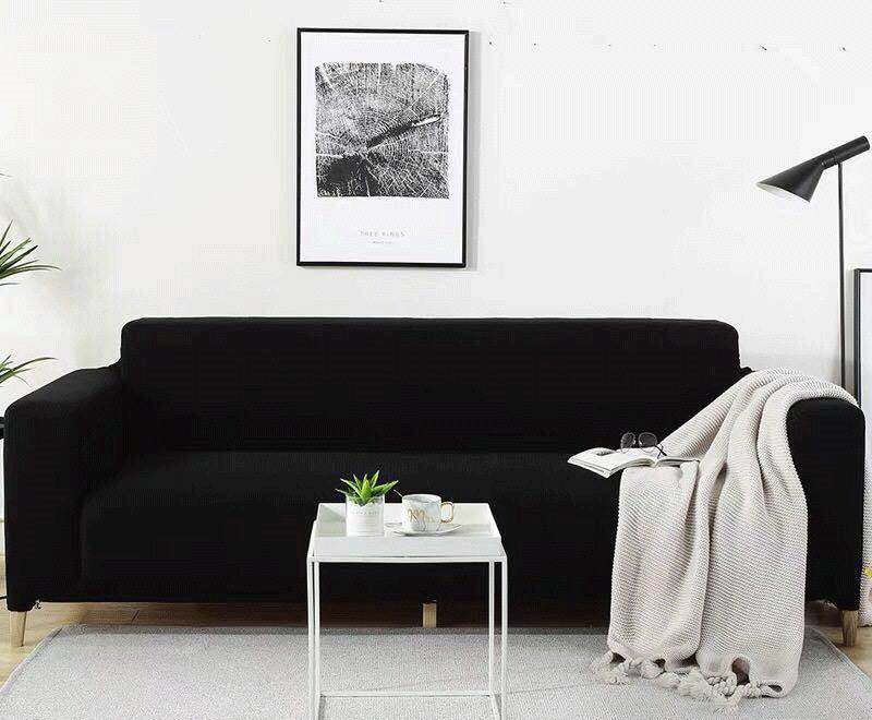 Black Quilted Pattern Water Resistant Couch Cover