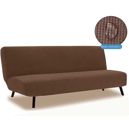 Light Coffee Quilted Pattern Water Resistant Armless Couch Cover