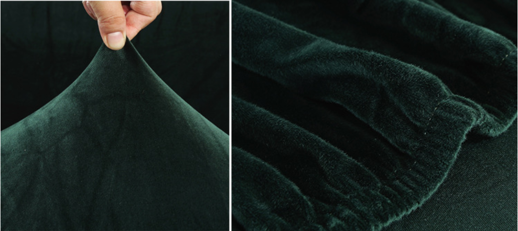 Dark Green Velvet Couch Cover