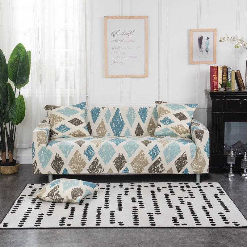 Beige Abstract Couch Cover