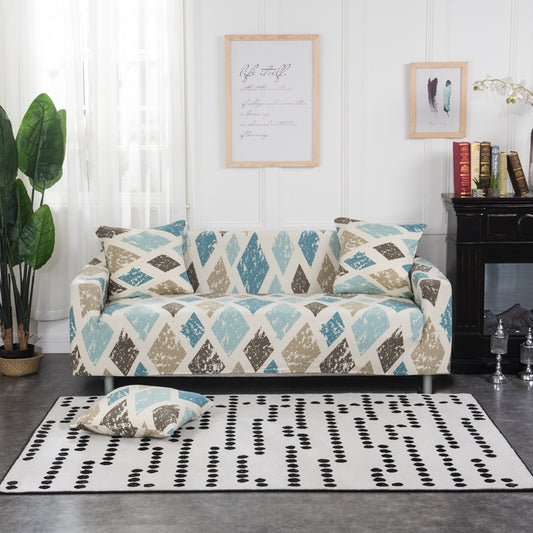 Beige Abstract Couch Cover
