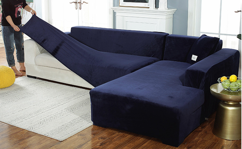 Navy Velvet Couch Cover