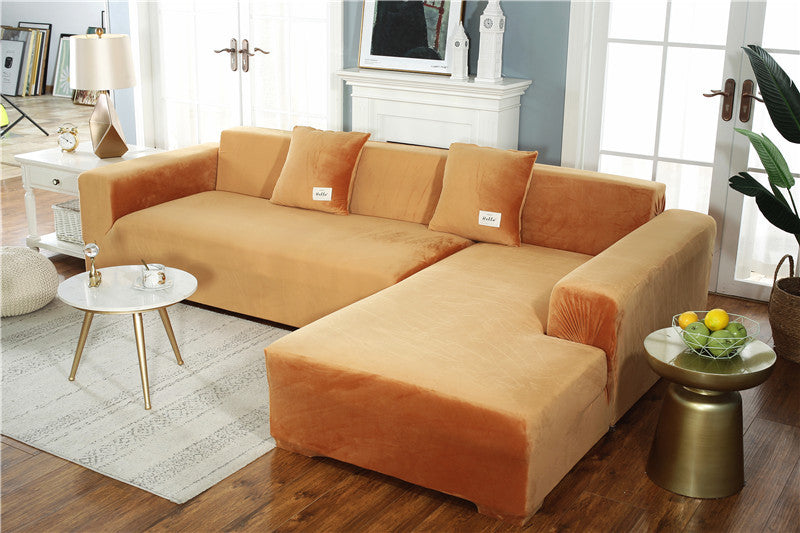 Orange Velvet Couch Cover