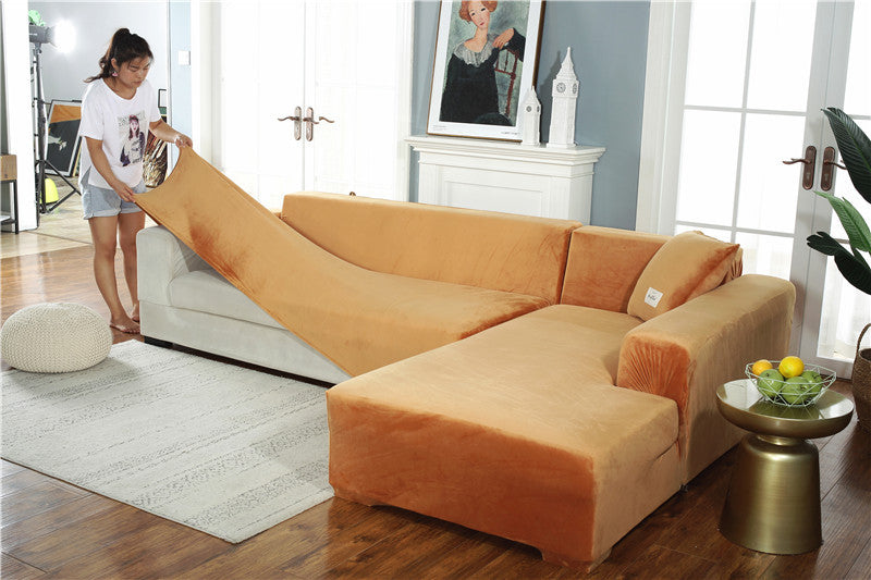 Orange Velvet Couch Cover