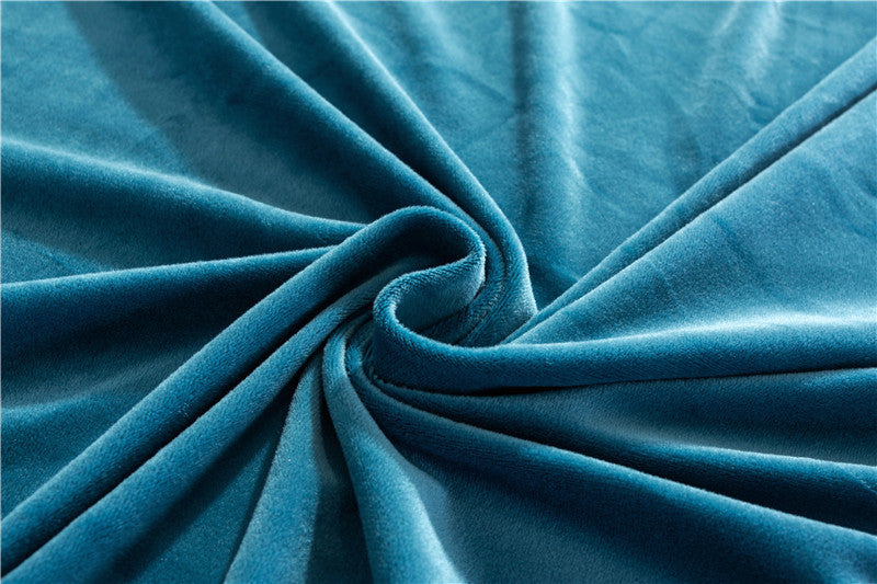 Lake Blue Velvet Couch Cover
