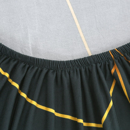 Dark Green With Orange/Yellow Lines Couch Cover