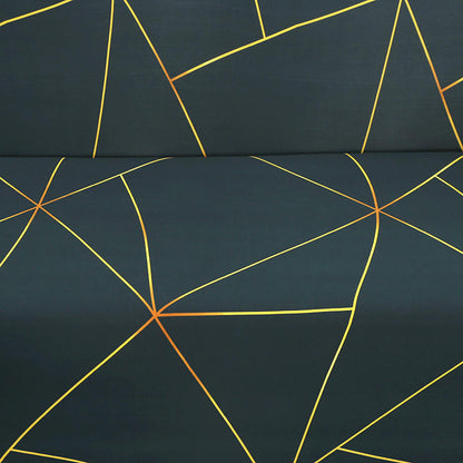 Dark Green With Orange/Yellow Lines Couch Cover