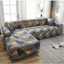Load image into Gallery viewer, Grey &amp; Orange Pattern Couch Cover
