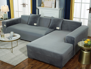 Light Grey Velvet Couch Cover