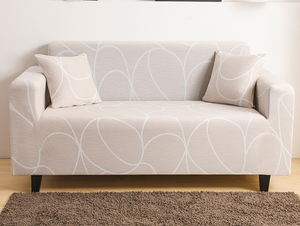 Beige Cosmic Wave Couch Cover