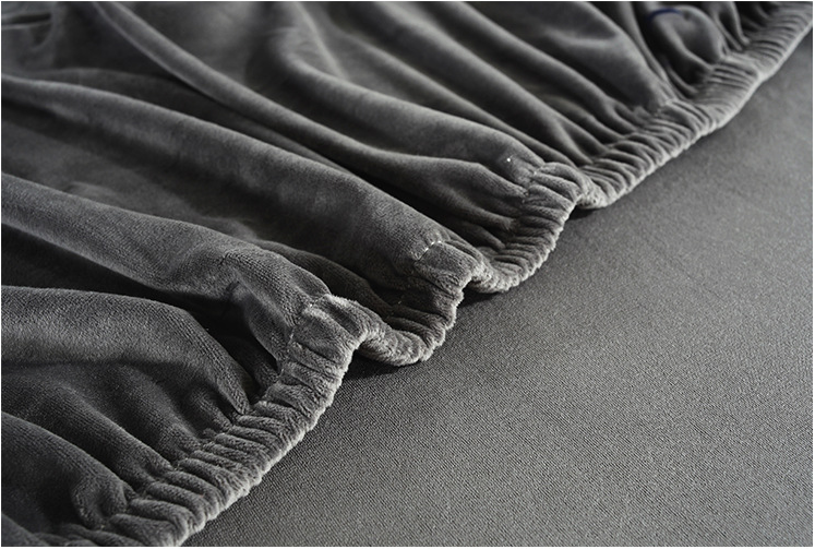 Dark Grey Velvet Couch Cover