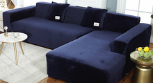 Load image into Gallery viewer, Navy Velvet Couch Cover
