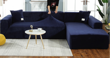 Load image into Gallery viewer, Navy Velvet Couch Cover
