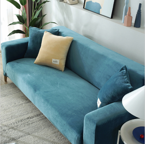 royal blue velvet sofa cover