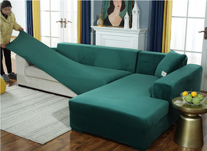 Sea Green Velvet Couch Cover