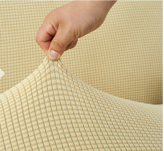 Beige Quilted Pattern Water Resistant Couch Cover