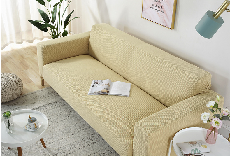 Beige Quilted Pattern Water Resistant Couch Cover