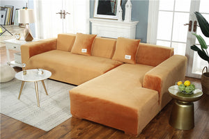 Orange Velvet Couch Cover